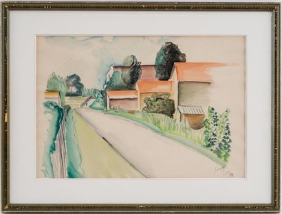 null Léopold SURVAGE (1879-1968)
Maison à Vichy, 1930
Aquarelle signée, datée, située...