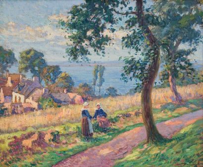 Paul MADELINE (1863-1920) Paul MADELINE (1863-1920)
Paysage breton
Huile sur toile...