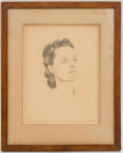 null Marc SAINT-SAENS (1903-1973)
Portrait de femme, 1942
Dessin au crayon
Vue :...