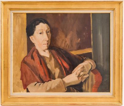 null Léopold SURVAGE (1879-1968)
Portrait de Pauline, 1932
Huile sur toile signée...