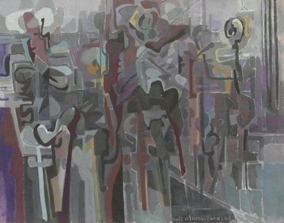 null Pierre JOURDA (1931-2007)
Nuit et brouillard, 1962
Huile sur toile titrée et...