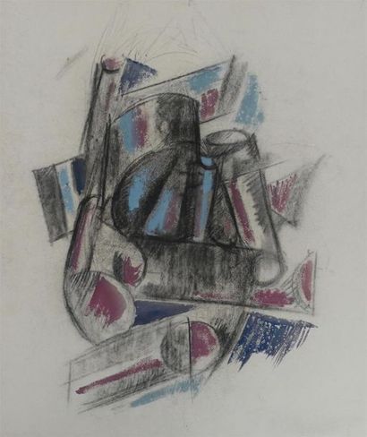 null Pierre JOURDA (1931-2007)
Composition abstraite 
Gouache et crayons gras sur...