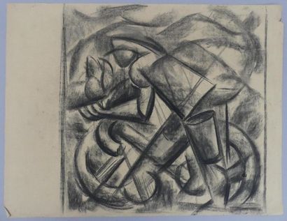 null Pierre JOURDA (1931-2007)
Compositions abstraites
Deux dessins au fusain
57...