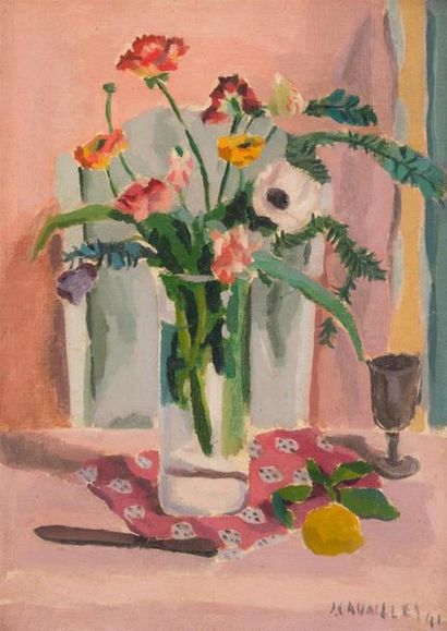 null Jules CAVAILLES (1901-1977)
Fleurs
Huile sur toile signée en bas à droite et...