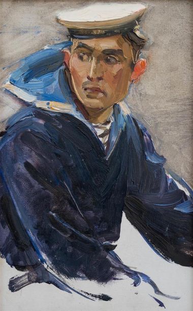 null Kira IVANOVA (1928)
Portrait de marin
Huile sur isorel
23,5 x 14,5 cm.