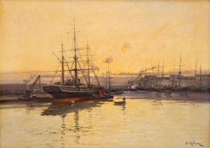 null Eugène GALIEN-LALOUE (1854-1941)
Marine
Huile sur toile signée en bas à droite...