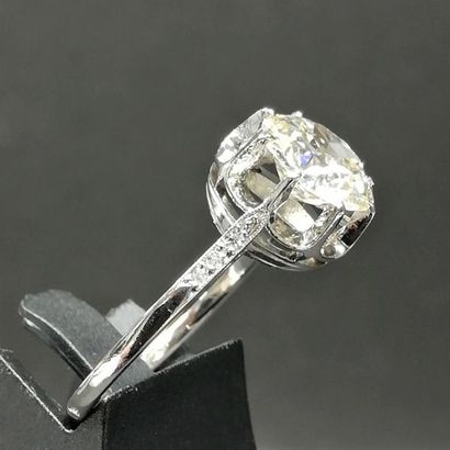 null Bague solitaire diamants taille ancienne, 1.78 carat,couleur M, Pureté VS2,...