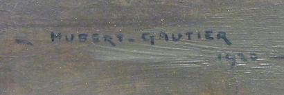 null GAUTIER Hubert ( 1872- ?)
" Intérieur d'église"
Huile sur panneau, signée en...