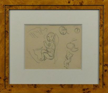 null Henri LEBASQUE (1865-1937)
Etude de nourrissons 
Crayon portant le cachet de...