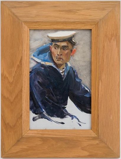 null Kira IVANOVA (1928)
Portrait de marin
Huile sur isorel
23,5 x 14,5 cm.
