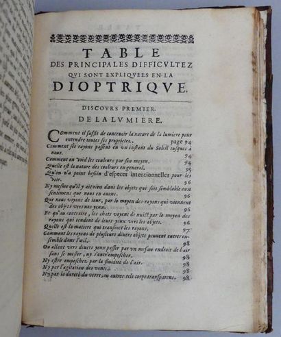 null DESCARTES (René). DISCOURS DE LA MÉTHODE. Paris, Bobin & Le Gras, 1668. In-4...