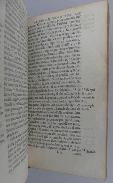 null COMMINES (Philippe de). LES MÉMOIRES. Leide, Elzeviers, 1648. Petit in-12 (70...