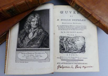 null BOILEAU DESPRÉAUX (Nicolas). OEUVRES. Paris, David, Durand, 1747. Cinq volumes...