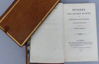 null BONALD (Louis-Gabriel-Ambroise, Vicomte de). PENSÉES SUR DIVERS SUJETS, et discours...