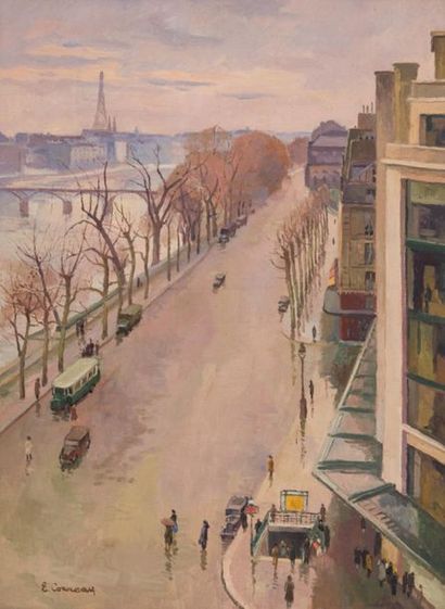 null Eugène CORNEAU (1894-1976)
Quais de Seine
Huile sur toile signée en bas à gauche
73...
