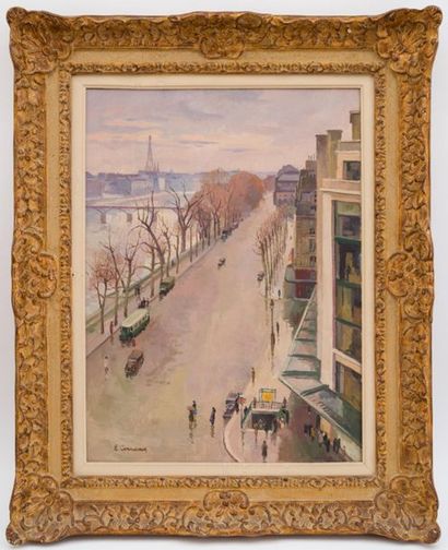 null Eugène CORNEAU (1894-1976)
Quais de Seine
Huile sur toile signée en bas à gauche
73...