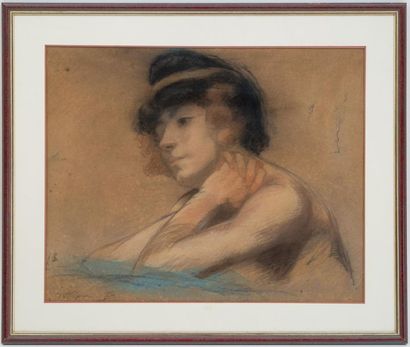 null Georges CLAIRIN (1843-1919)
Portrait de Sarah Bernhardt
Pastel monogrammé en...