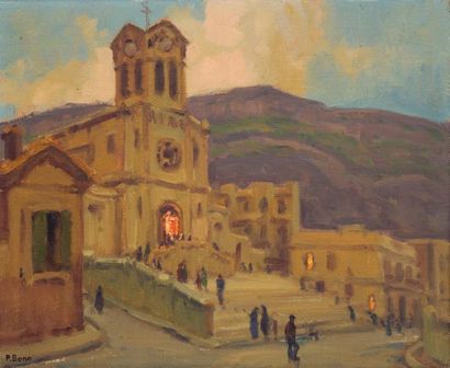 null Primitif BONO (c.1880-1955)
Notre église à Mers El-kébir
Huile sur toile signée...