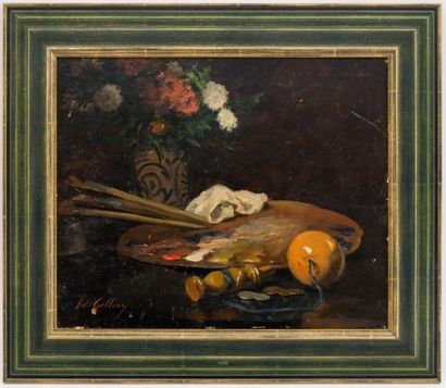 null Edouard GELHAY (1856-1939)
Partie perdue, nature morte à la palette et au bilboquet
Huile...