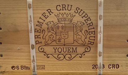 null 6	bouteilles 	CH. 	D'YQUEM, 1° cru supérieur 	Sauternes 	2003	 (cb cerclée d'origine)...