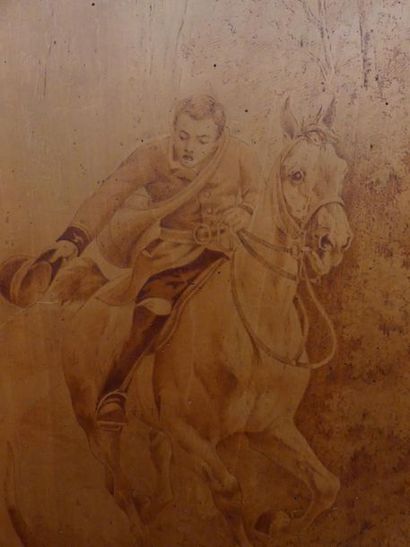 null Charles Fernand DE CONDAMY (c.1855-1913)
Chasse à courre
Deux panneaux de bois...