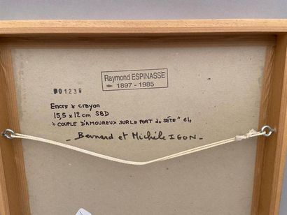 null Raymond ESPINASSE (1897-1985)
Les amoureux sur le pont, 61
Pastel, signé en...