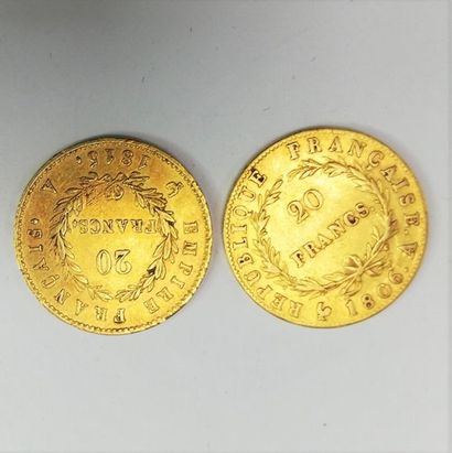 null Two 20 Francs gold coins