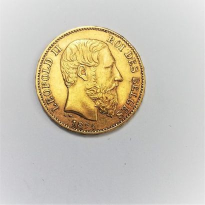 null 1 Belgian gold 20 fr coin.