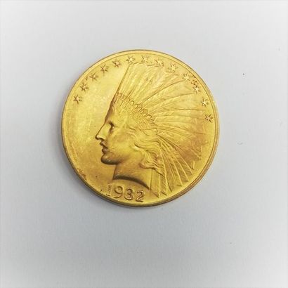 null 1 Indian gold 10-dollar coin 1932