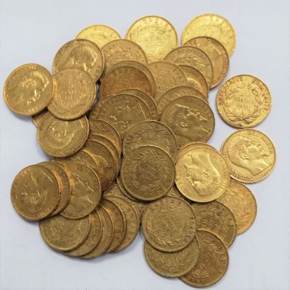 null 48 pieces of 20 Fr Napoleon in gold