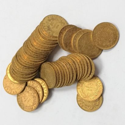 null 50 pièces de 20 Fr Napoléon en or