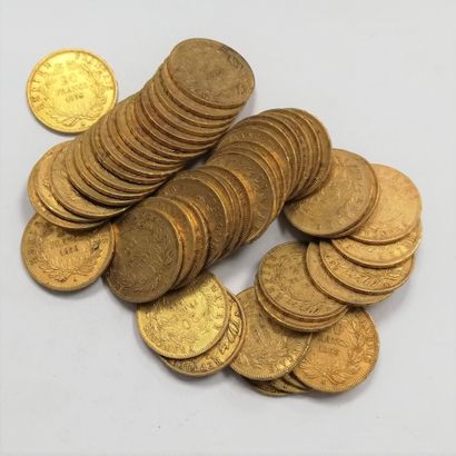 null 50 pièces de 20 Fr Napoléon en or