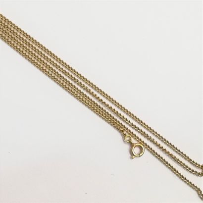 null Chaine or

L : 62 cm - Poids 6,5 g (fermoir métal)