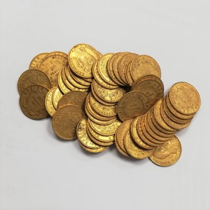 null 50 pieces of 20 Fr Napoleon in gold