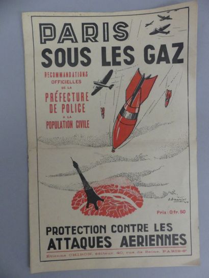 null Lot de trois fascicules divers : Paris sous les gaz : protection contre les...