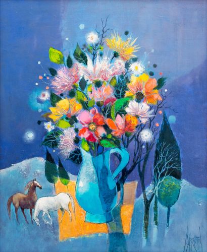 null René MARGOTTON (1915-2009)

Bouquet aux chevaux des sommets

Huile sur toile,...