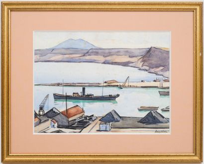 null Louis ANCILLON (1900-1987)

Port d'Oran

Gouache aquarellée signée en bas à...