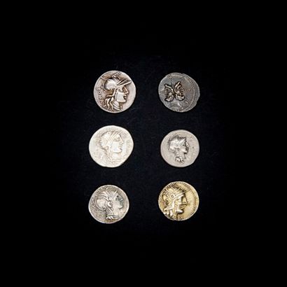 null ROMAN REPUBLIC 

lot of 6 silver denarii to examine