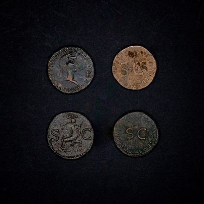 null 
ROMAN EMPIRE 




Lot of four bronze Aces Drusus, Caesonia , Caligula , Nero...