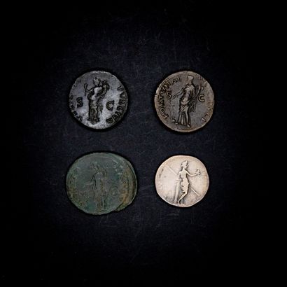 null 
ROMAN EMPIRE 




Lot of three Aces, VESPASIAN- TITUS - DOMITIAN and a denarius...