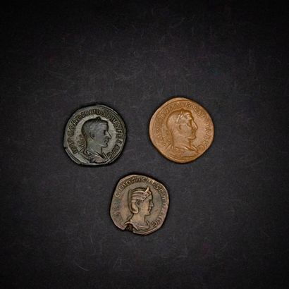 null 
ROMAN EMPIRE 




Lot of three bronze Sesterces Maximin, Gordian III, Octa...