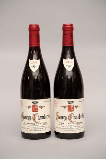 null 2 bottles GEVREY-CHAMBERTIN " Les Cazetiers 1er cru", A. Rousseau 2004