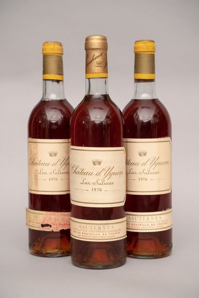 null 3 bottles CH. 	D'YQUEM, 1° cru supérieur Sauternes 1976 (2 ea, 1 et)
