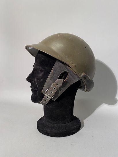 null Casque Français de troupes motorisées modèle 1935/37 coque à bord à jonc, coiffe...