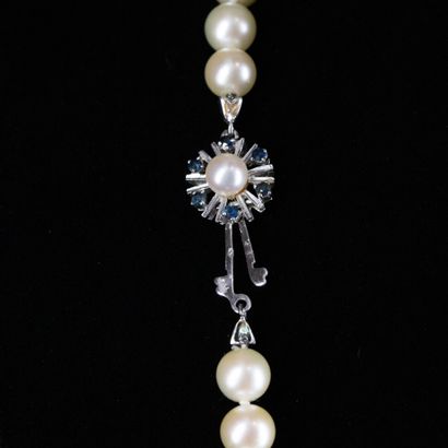 null 
Collier de perles de chute, 7.5 mm environ, fermoir or gris 




Vers 1960




...