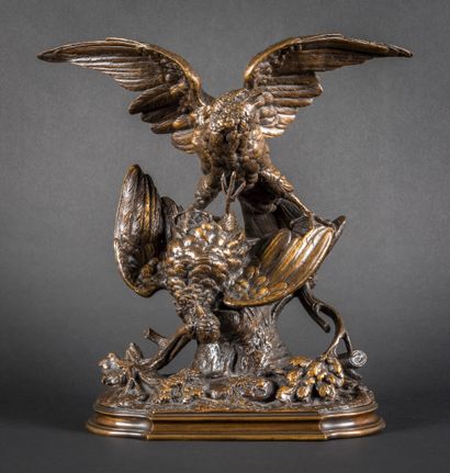 null Paul Edouard DELABRIERRE (1829 - 1912)

Deux oiseaux jouant

Sculpture en bronze...