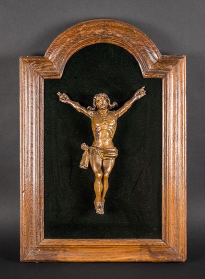 null Crucifix en bois polychrome, encadrement en bois

XVIIIème

H : 72 cm.