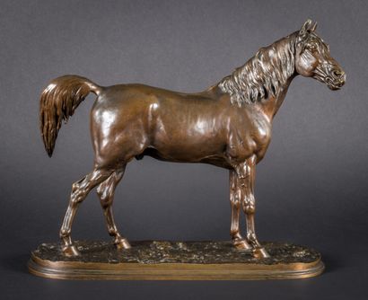 null Pierre Jules MENE (1810-1879)

Cheval

Bronze à patine brune signé sur la terrasse

H...