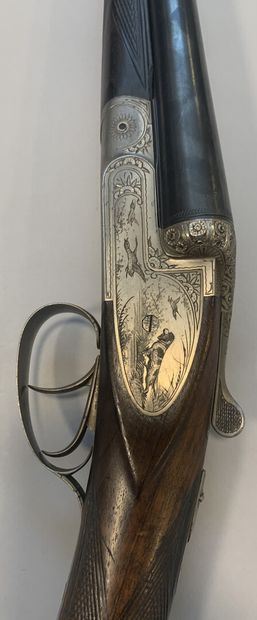null French side-by-side shotgun with Anson system. Caliber 12/70. Lined and rocker...