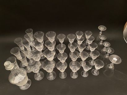 null SAINT LOUIS

Partie de services de verres en cristal comprenant 35 pièces :...